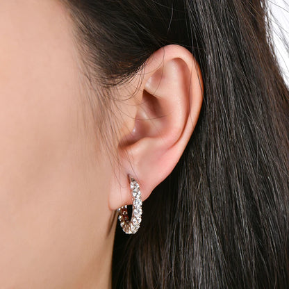 Anziw 14k Gold Filled Earring 3mm Cubic Zirconia Hoop Huggie Earrings Round Cut for Women Wedding Party Jewelry Gift 2026 New