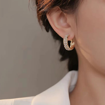 Anziw Real S925 Silver Full Moissanite Earrings Hoop 2024 Fashion Sparking Clip Earrings Wedding Valentine Gift for Women Korean