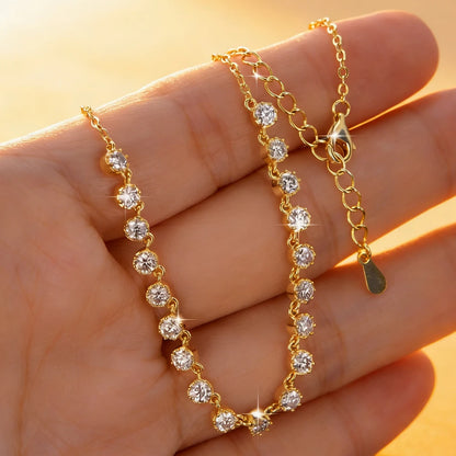 Anziw 14k Gold Filled 3mm D Moissanite Bubble-Style Pendant Necklace for Women