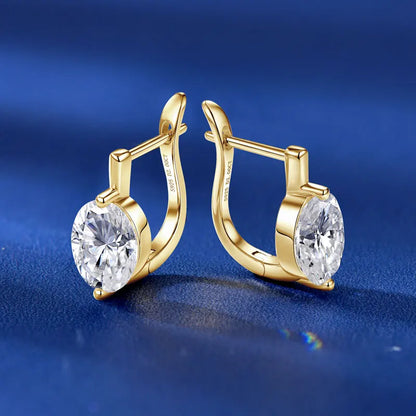 Anziw 2.0CT D Moissanite Drop Earrings for Women 925 Silver U Shaped Hoop Huggie Earrings Wedding Engagement Jewelry 2025 Trend
