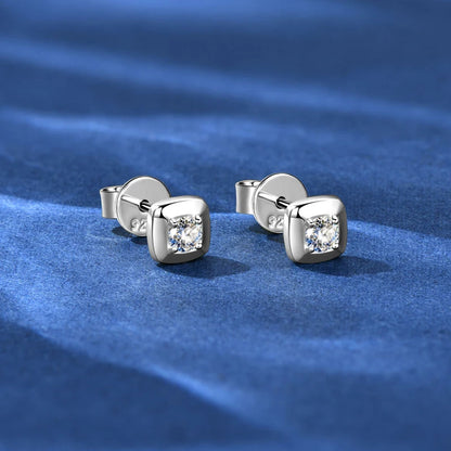 Anziw 3mm 0.1ct D Moissanite Earrings 925 Sterling Silver Square Stud Earrings for Women Men Couples Fine Jewelry 2025 New Gifts