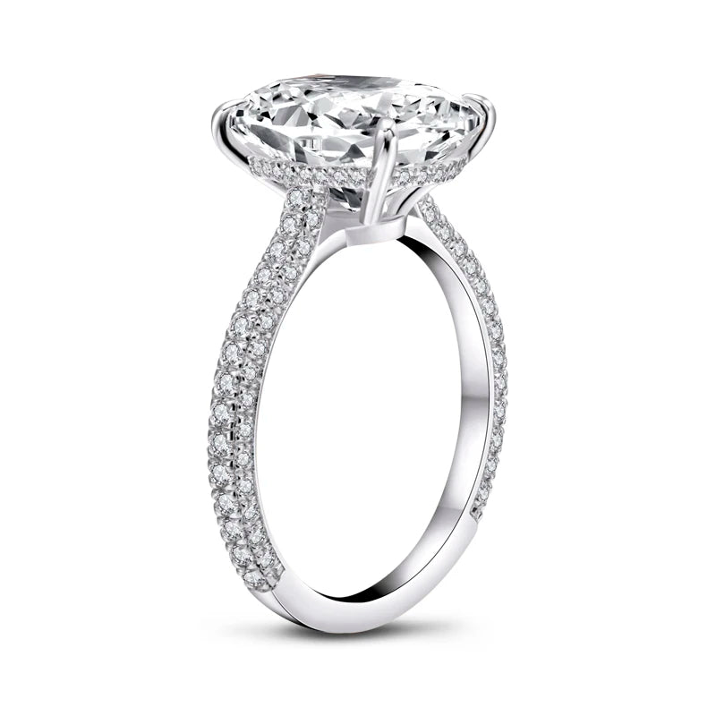 Luxury 5 Carat Oval Cut Engagement Ring for Women Zircon Big Diamond 925 Sterling Silver Wedding Promise Ring 925 Bridal Jewelry