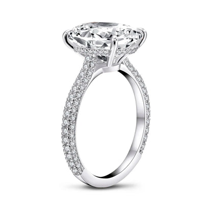 Luxury 5 Carat Oval Cut Engagement Ring for Women Zircon Big Diamond 925 Sterling Silver Wedding Promise Ring 925 Bridal Jewelry