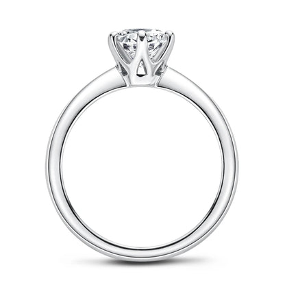 Anziw 2CT 3CT Moissanite Ring 1CT 0.5CT Wedding Engagement Ring 925 Sterling Silver for Women Solitaire Diamond Finger Jewelry