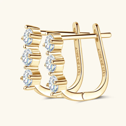 Anziw Luxury 1.7cttw Moissanite Diamond Jewelry Sets 925 Sterling Silver Necklace Hoop Earrings for Women Wedding Party Jewelry