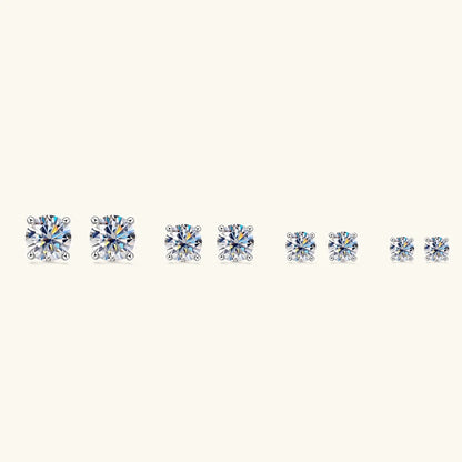 Real 4mm/5mm/6.5mm/8mm D Color Moissanite Stud Earrings for Women Men Solid 925 Sterling Silver 2023 Trend Fine Jewelry Gifts