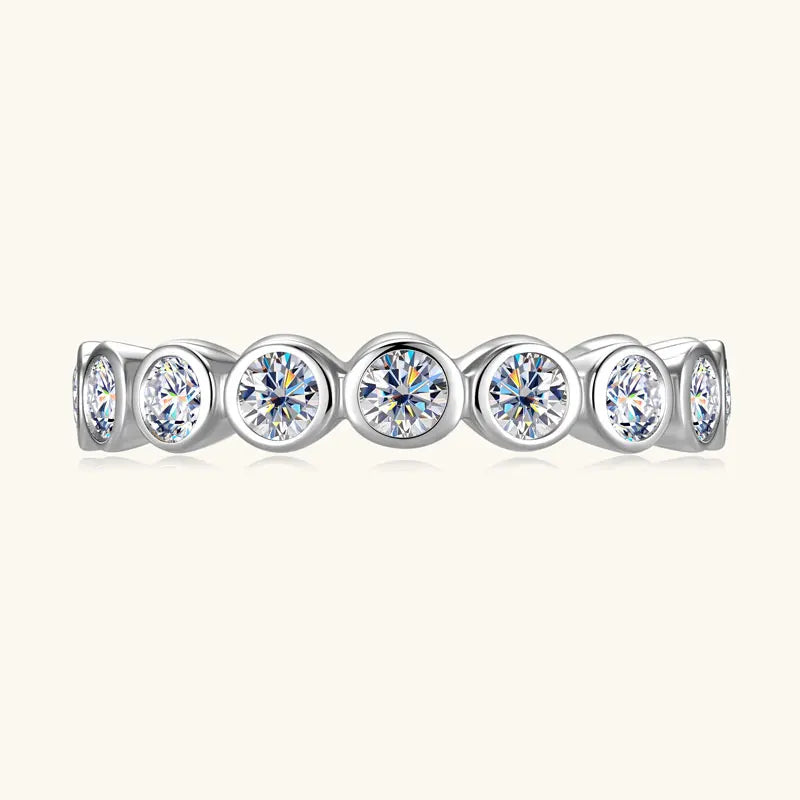 Anziw 3mm Moissanite Full Eternity Band Ring for Women 100% 925 Sliver Fashion Finger Rings Round Lab Diamond Jewelry 2025 New
