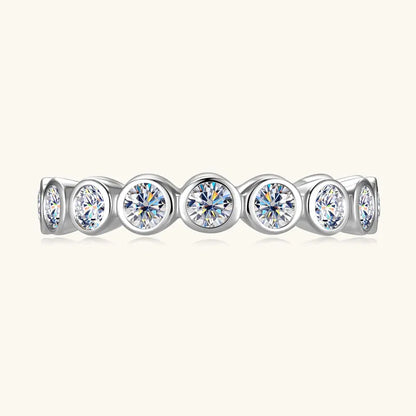 Anziw 3mm Moissanite Full Eternity Band Ring for Women 100% 925 Sliver Fashion Finger Rings Round Lab Diamond Jewelry 2025 New