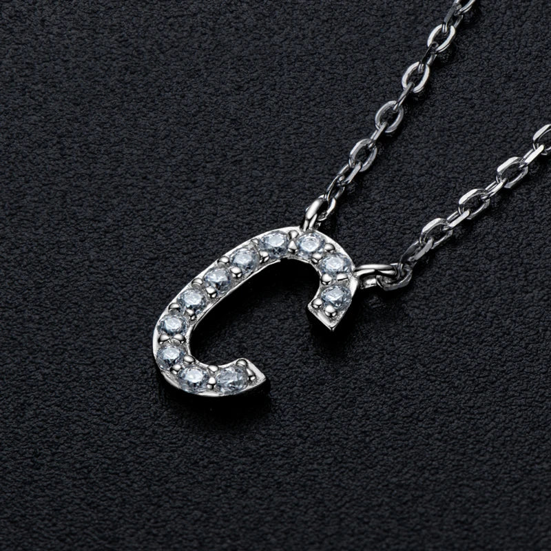 Anziw Initial Moissanite 26 Letter Pendant Necklace for Women Men Real Silver 925 Name Pendant Fine Jewelry Valentine's Day Gift