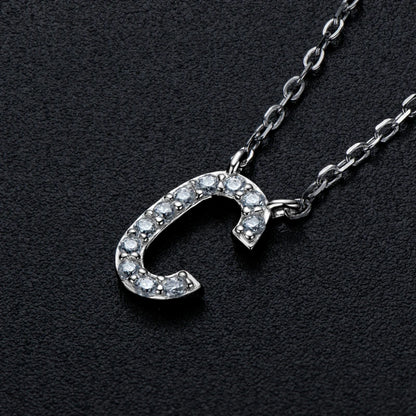 Anziw Initial Moissanite 26 Letter Pendant Necklace for Women Men Real Silver 925 Name Pendant Fine Jewelry Valentine's Day Gift