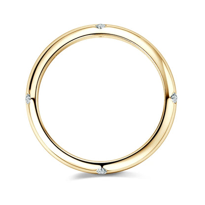 ANZIW 925 Sterling Silver Ring 18k Gold Plated D Color Round Moissanite Ring Promise Bands for Women Daily Jewelry Certificate