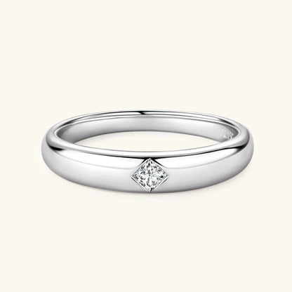 ANZIW 18k Gold Plated Wedding Ring 925 Silver D Color Princess Cut Square Moissanite Promise Bands for Women Certificate GRA