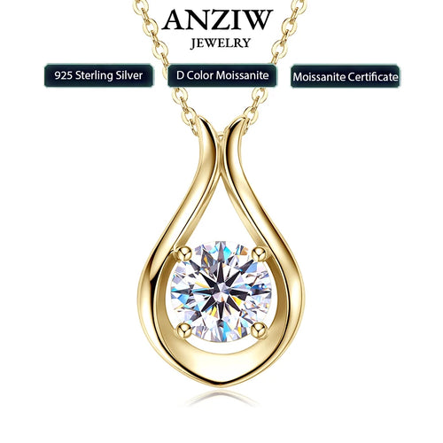 2025 2CT 8mm D Color Moissanite Necklace Teardrop Pendant 925 Silver Chain Original Jewelry with Certificate for Women S925 Gift