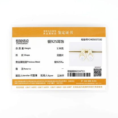 Anziw Real 925 Silver Stud Earrings 0.5ct Moissanite Drop Fishtail Cross Piercing Ear Earring 2023 Korean Trendy Women's Jewelry