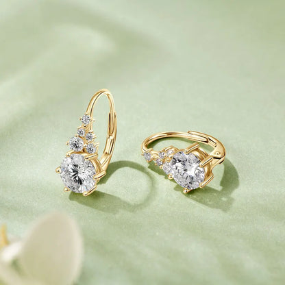 2025 New 2.23CTTW. Full D Moissanite Drop Hoop Earrings for Women 925 Silver Clip Earrings Wedding Fine Jewelry Gift 6.5mm 1.0CT