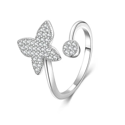 Anziw 14K Gold Filled Exquisite Butterfly Open Rings Micro Inlay Cubic Zirconia Ring for Women Wedding Party 2026 Tendy Jewelry