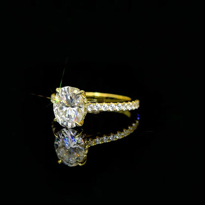 3CT Oval Cut Moissanite Ring for Women 925 Sterling Sliver Vintage Engagement Wedding Promise Band Finger Jewelry Certified Ring