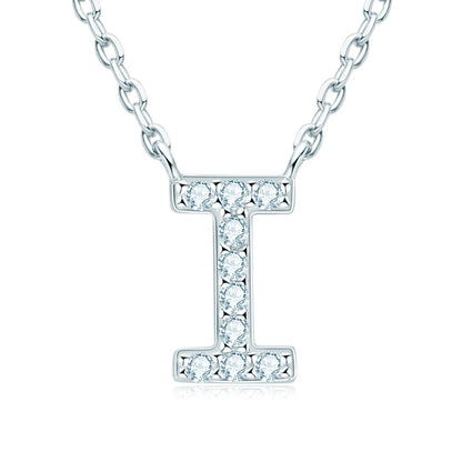 Anziw Initial Moissanite 26 Letter Pendant Necklace for Women Men Real Silver 925 Name Pendant Fine Jewelry Valentine's Day Gift