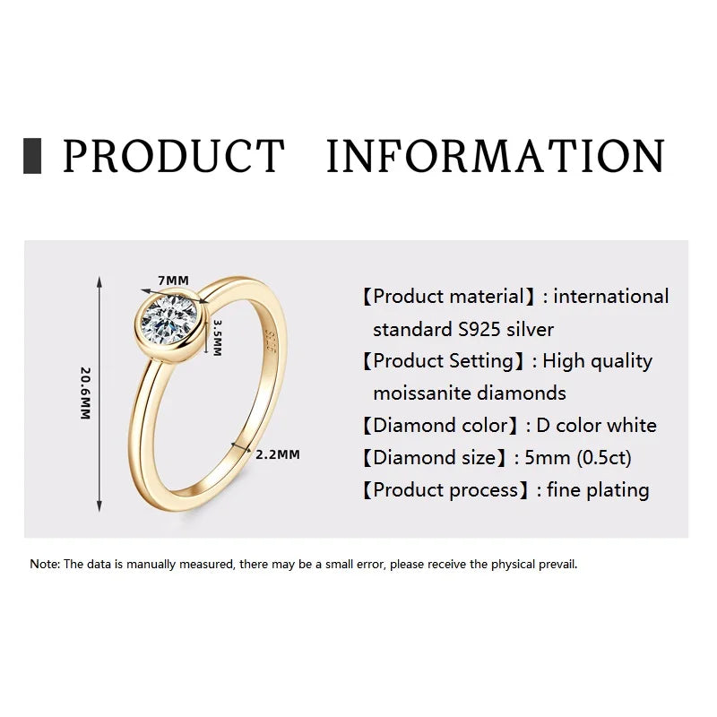 Anziw 925 Sterling Silver 3mm D-E Moissanite Rings for Women Fashion Five Stones Ring Daily Wear Finger Band Fine Jewelry Gifts