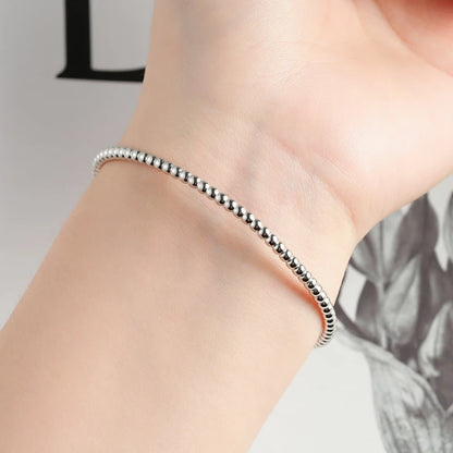 Anziw Solid 925 Sterling Silver Open Bangle Cuff 5mm 0.5ct D Color Round Cut Moissanite Bracelet & Certificate Women's Jewelry