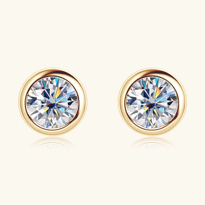 Anziw 10K Yellow Gold Moissanite Sparking Stud Earrings for Couple Men Women Real Gold Wedding Jewelry D Color VVS1 Lab Diamond