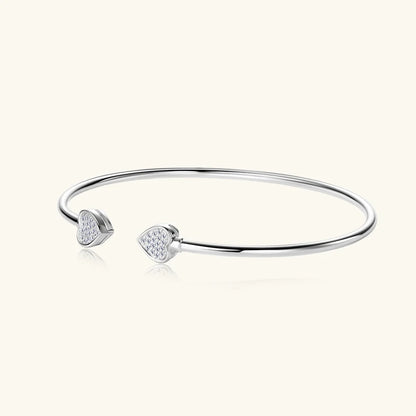 Anziw 5mm 0.5CT D VVS1 Moissanite Bangle Cuff Real 925 Sterling Silver Bracelet for Women Hand Opening Cuffs Fine Jewelry Gifts