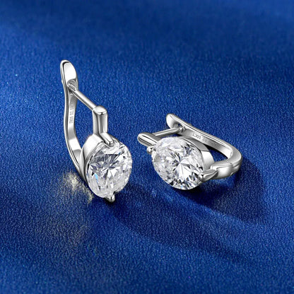 Anziw 2.0CT D Moissanite Drop Earrings for Women 925 Silver U Shaped Hoop Huggie Earrings Wedding Engagement Jewelry 2025 Trend