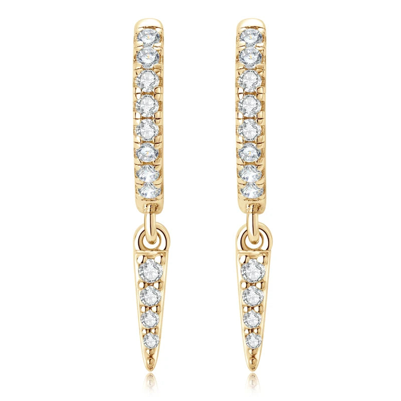 Personalized Triangular Moissanite Drop Earrings 100% Silver 925 Hoop Huggie Earring For Women Gift Jewelry with Certificate