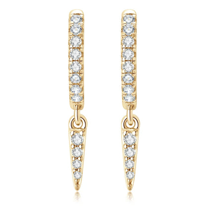 Personalized Triangular Moissanite Drop Earrings 100% Silver 925 Hoop Huggie Earring For Women Gift Jewelry with Certificate