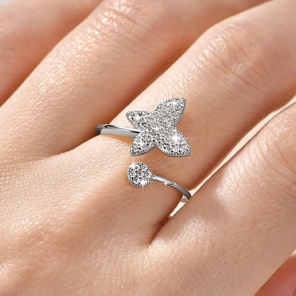 Anziw 14K Gold Filled Exquisite Butterfly Open Rings Micro Inlay Cubic Zirconia Ring for Women Wedding Party 2026 Tendy Jewelry