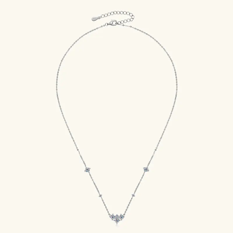 2025 New 4mm&2mm D Color Moissanite Pendant Necklace Plated 18K Gold 925 Silver Chain Jewelry Certified for Women Girl Gifts