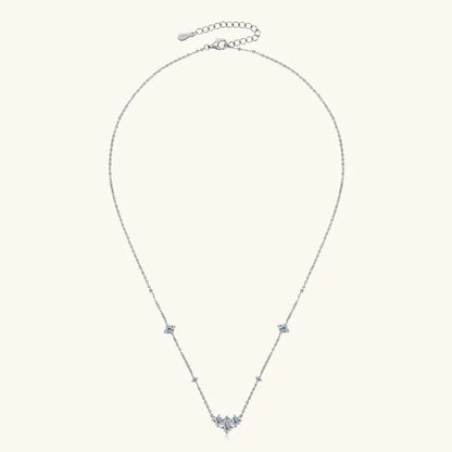 2025 New 4mm&2mm D Color Moissanite Pendant Necklace Plated 18K Gold 925 Silver Chain Jewelry Certified for Women Girl Gifts