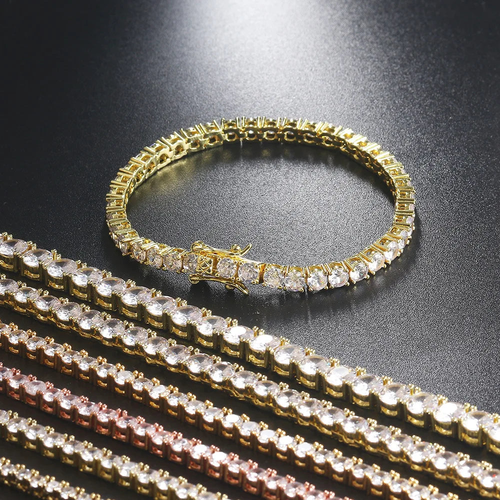 Anziw D VVS1 Moissanite Tennis Bracelet Original 925 Sterling Silver Certified Bracelet for Women Man Plated 18k Gold S925 Jewel