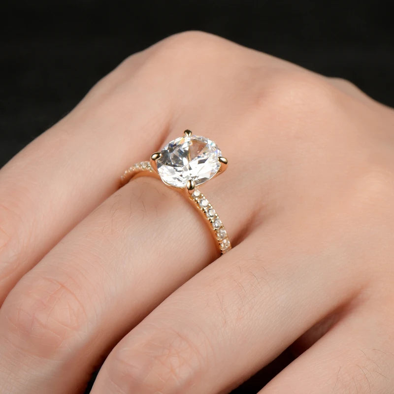 3.0CT D Oval Cut Moissanite Engagement Wedding Ring for Women 925 Sterling Sliver Promise Bands Vintage Finger Jewelry Certified