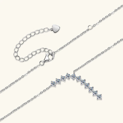 Anziw Luxury 1.7cttw Moissanite Diamond Jewelry Sets 925 Sterling Silver Necklace Hoop Earrings for Women Wedding Party Jewelry