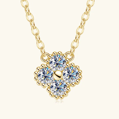 Anziw Lucky 3mm Moissanite Clover Flower Pendant Necklace Earrings Bracelet for Women 925 Silver Charm Jewelry Valentine's Gifts