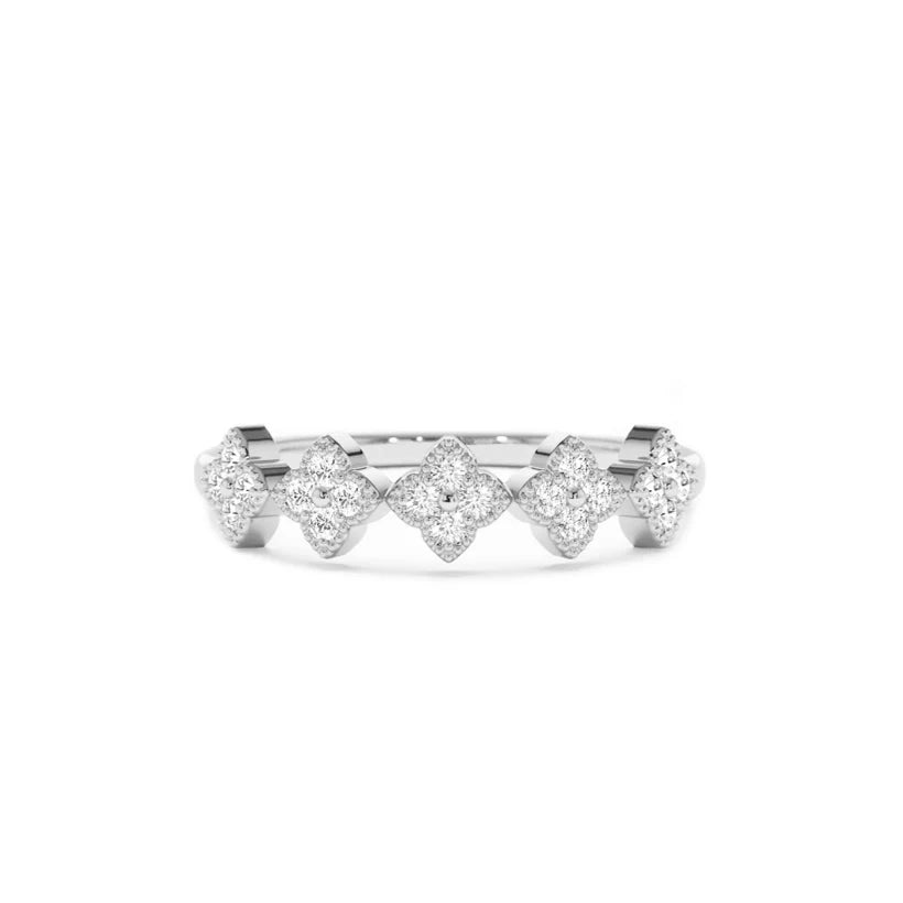 Anziw 1.5mm Moissanite Clover Flower Ring for Women 925 Sliver Engagement Wedding Rings Band Lucky Charm Finger Jewelry 2025 New