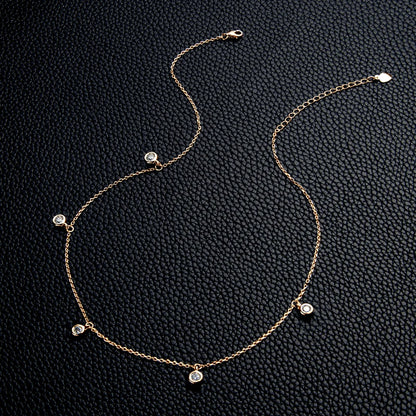 Anziw Luxury 2.5/4.0mm Moissanite Necklace for Women Original Silver 925 Chain Choker Fine Jewelry with Certificate 18''