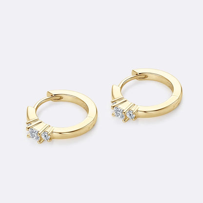 Real Moissanite Mini Hoops Earrings 925 Sterling Silver for Women Men D Color 2.5mm Simple Single Diamond Earrings Fine Jewelry