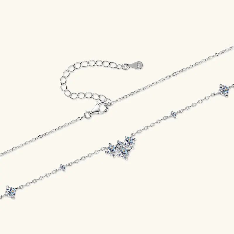 2025 New 4mm&2mm D Color Moissanite Pendant Necklace Plated 18K Gold 925 Silver Chain Jewelry Certified for Women Girl Gifts