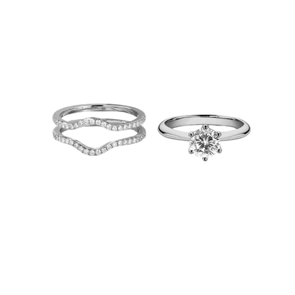 Anziw Gold Color 3.0CT Moissainte Wedding Rings Bridal Sets for Women Classic 2ct Designed Promise Band Engagement Jewelry Gifts