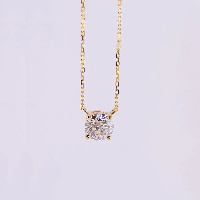 Anziw 2.0CT Oval Cut D Moissanite Solitaire Pendant Necklace for Women 925 Silver Adjustable Chain Certified Fine Jewelry Gifts
