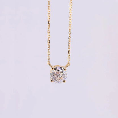 Anziw 2.0CT Oval Cut D Moissanite Solitaire Pendant Necklace for Women 925 Silver Adjustable Chain Certified Fine Jewelry Gifts