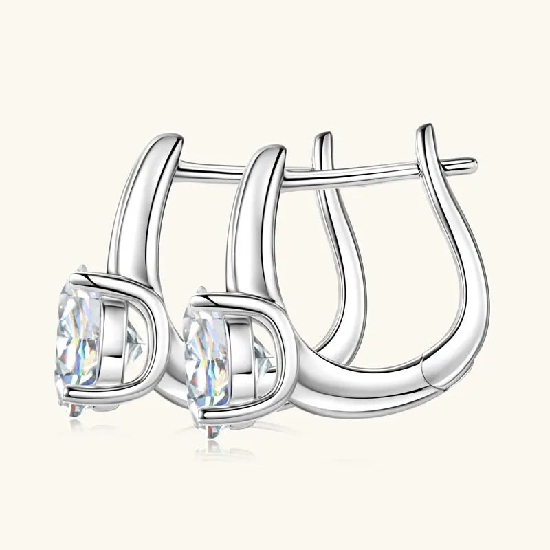 Anziw 2.0CT 8mm D Color Moissanite U Shape Hoop Earrings for Women 925 Silver Solitaire Lab Diamond Sparking Jewelry 2025 Trend