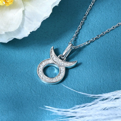 925 Sterling Silver Zodiac Sign 12 Constellation Pendant Micro-Set 1mm Moissanite Necklace Charm For Women Jewelry Birthday Gift