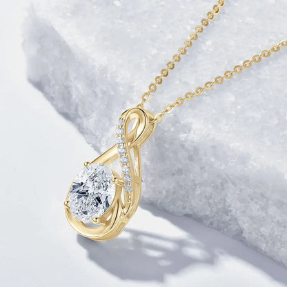Oval Cut 3.0cttw D Moissanite Jewelry Set for Women 925 Silver 2ct Infinity Pendant Necklace 0.5ct Stud Earrings Sets 2025 Gifts