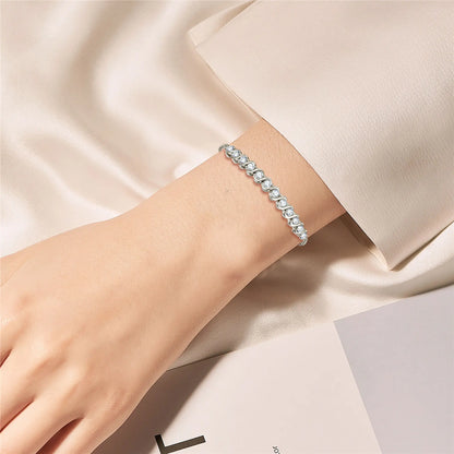 Anziw Real 3mm D Color Moissanite Infinity Bracelet for Women 925 Silver Adjustable Chain 2025 Trend Certified Fine Jewelry Gift