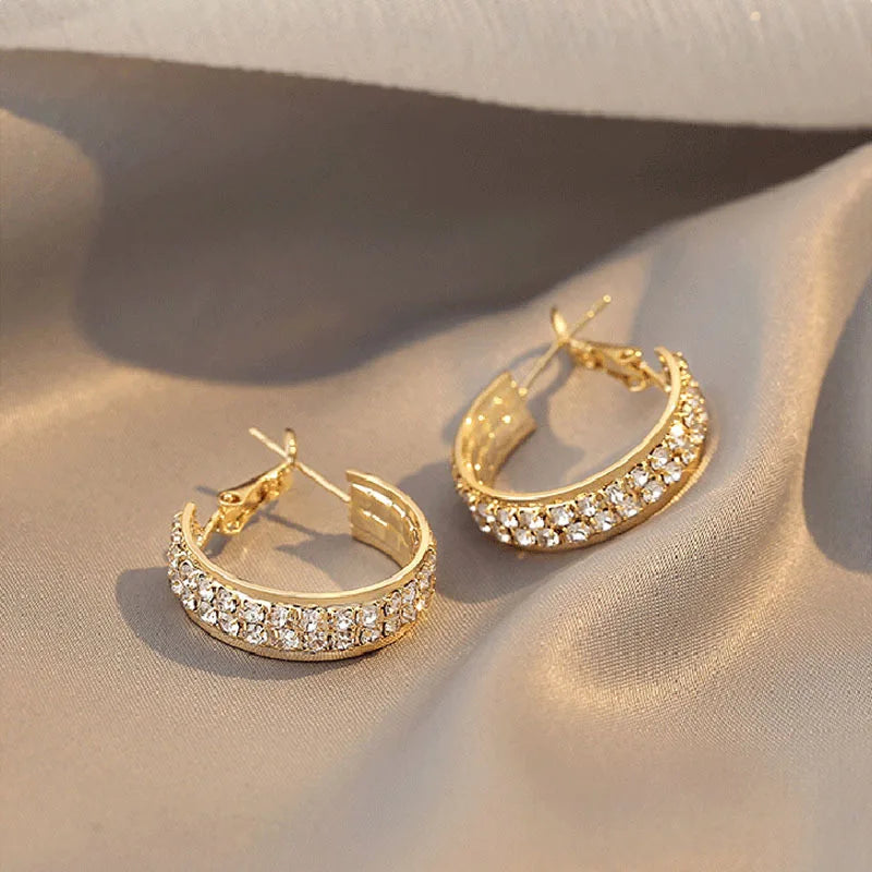 Anziw Real S925 Silver Full Moissanite Earrings Hoop 2024 Fashion Sparking Clip Earrings Wedding Valentine Gift for Women Korean