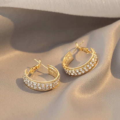 Anziw Real S925 Silver Full Moissanite Earrings Hoop 2024 Fashion Sparking Clip Earrings Wedding Valentine Gift for Women Korean