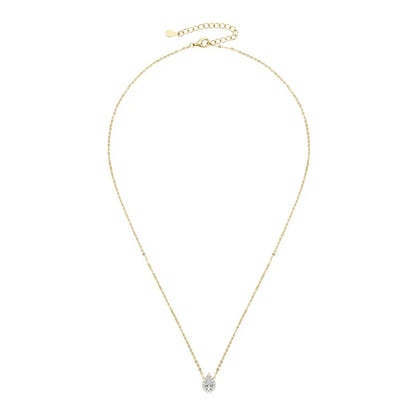S925 Teardrop Necklace 1.0CT Pear Cut D Moissanite Pendant Necklaces for Women 925 Silver Adjustable Chain Certified Jewelry